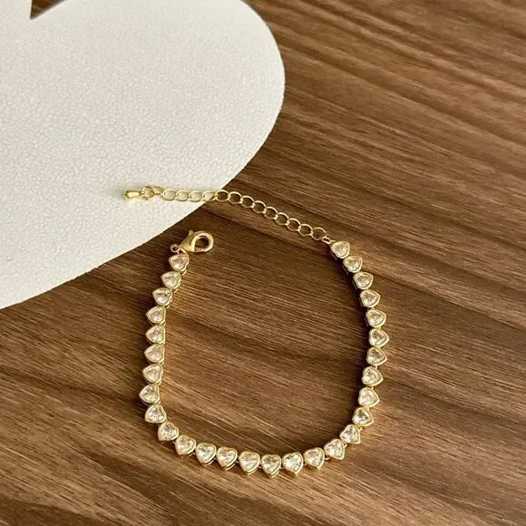 Heart tennis bracelet Q178 - Picture 4 of 6